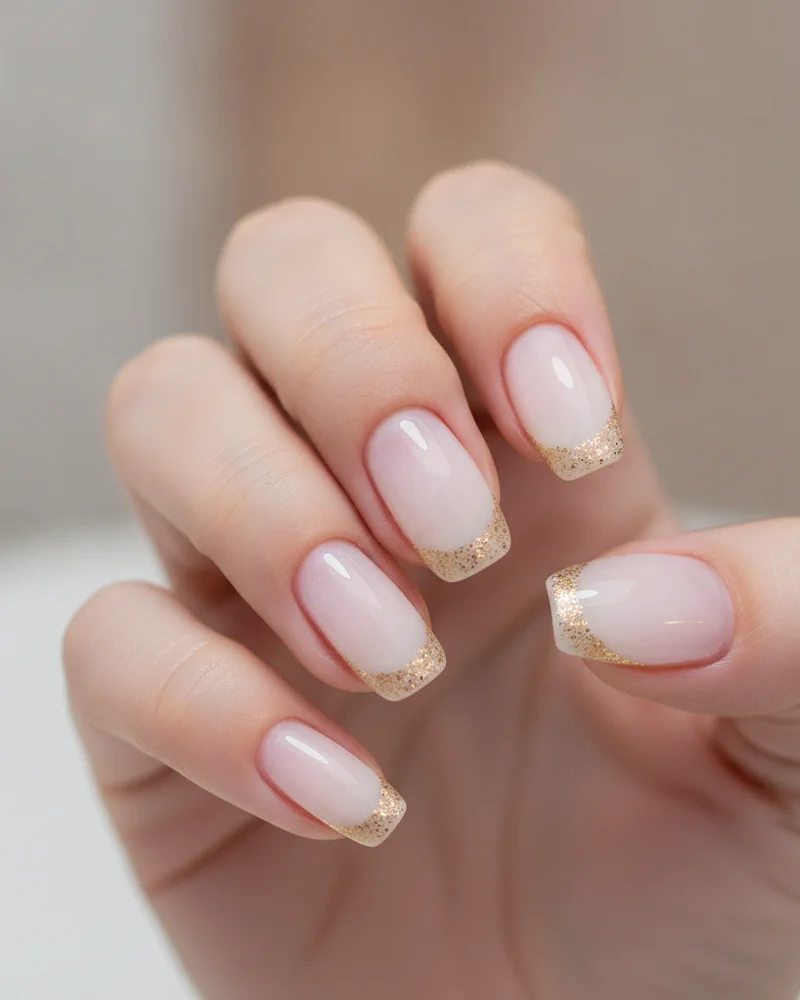 Micro Gold Glitter French