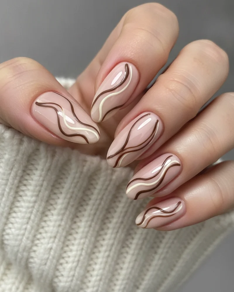 Milky Mokka Swirls & Nude Accent