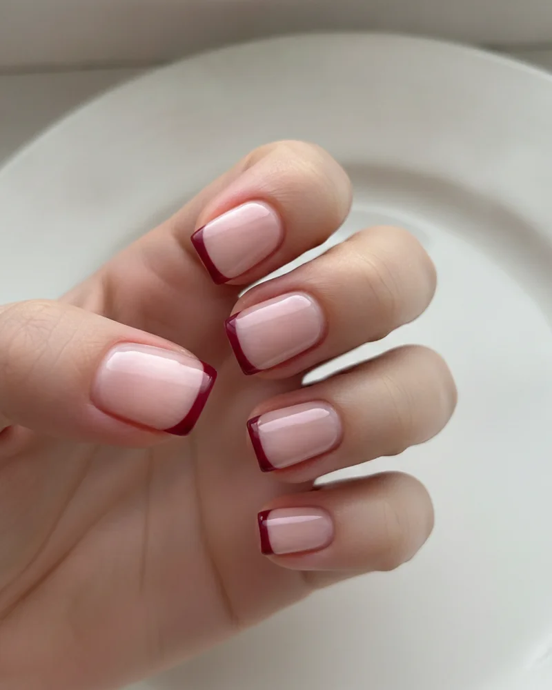 Bordeaux Micro French Tips
