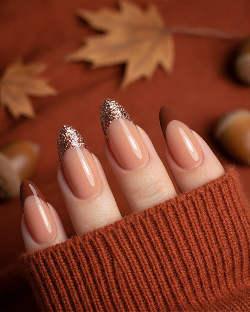 Espresso Brown mit Bronze-Glitzer